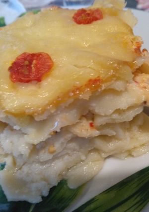 Csirkés tészta csőben sütve recept fotója