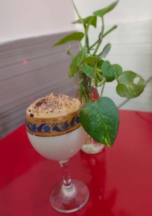 A picture of Dalgona coffee.