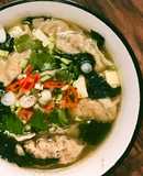 Sủi Cảo Nấu Rong Biển Khô Wakame