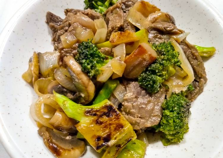 How to Prepare Homemade Stir fry of lime beef, broccoli and mushrooms