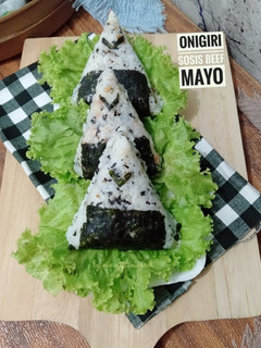 Foto resep Onigiri Sosis Beef Mayo (tanpa cetakan)
