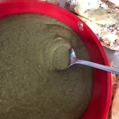 A picture of Spicy Green Lentil and Garden Pea Soup.