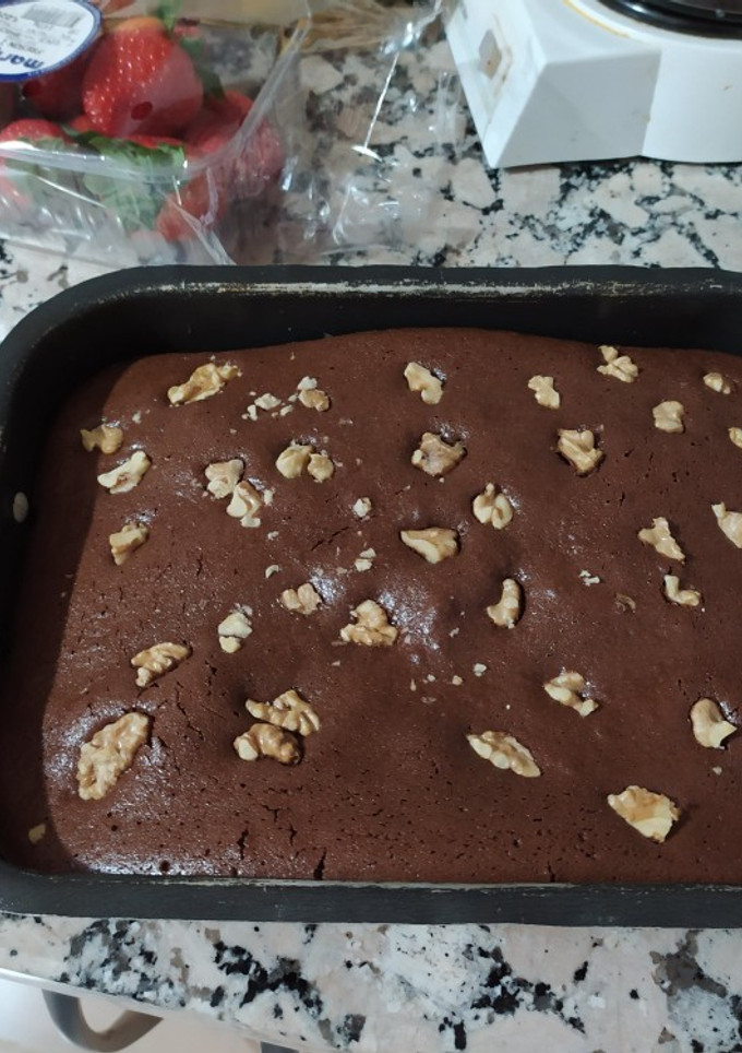Una foto de Brownie de chocolate con nueces