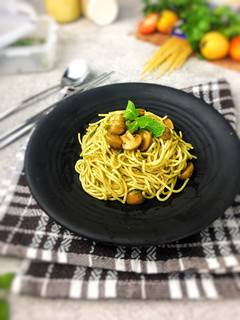 Foto resep Spaghetti Jamur Lombok Ijo