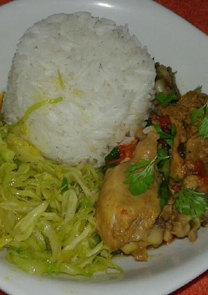 A picture of Rice n chicken stew.