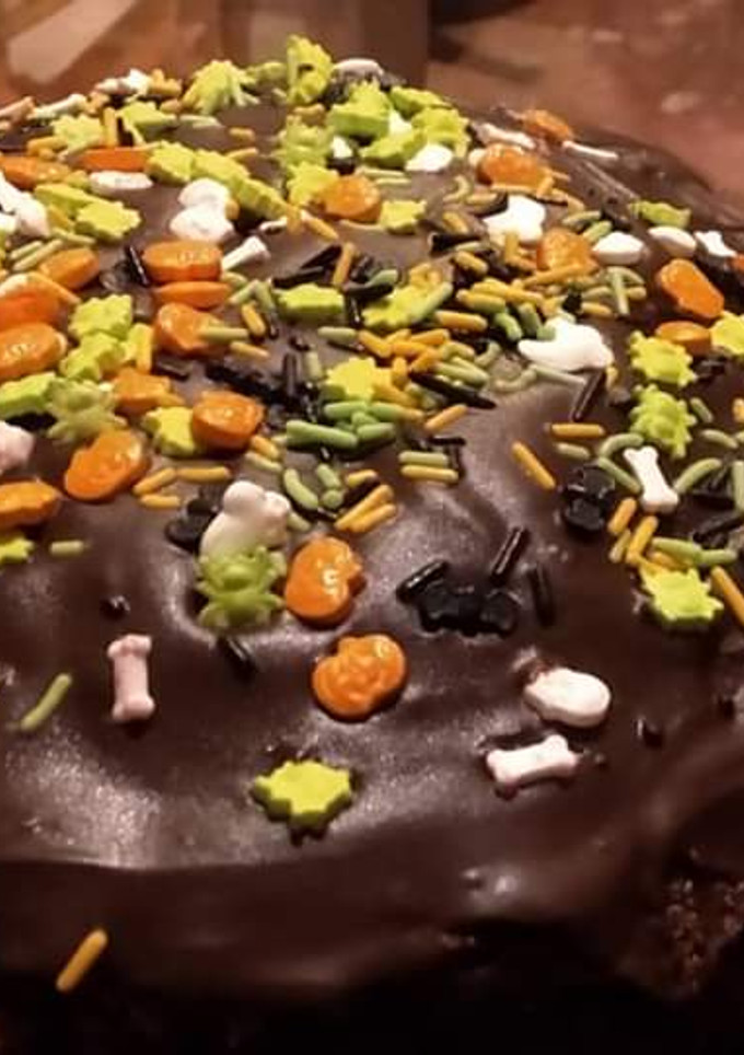Una foto de Tarta Sacher de Halloween