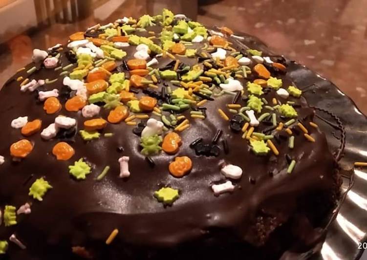 Steps to Prepare Homemade Tarta Sacher de Halloween