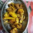 Fry potato cauliflower