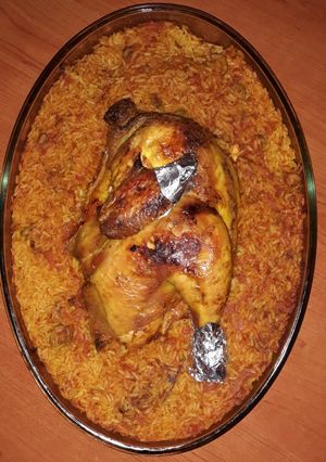 صورة لوصفة أرز بالدجاج في الفرن