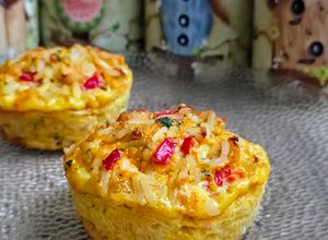 Una foto de Muffins (¿croquetas?) de arroz, zanahoria, morrón y ajoperejil con harina de garbanzos 🍚 sin gluten