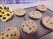 A picture of chocolate cookies with choco chips