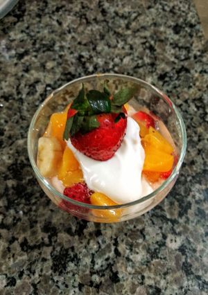 Una foto de Yogurt natural con frutas