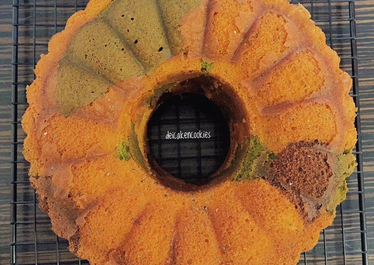 Resep Army Chiaseed Marmer Cake (No BP, Pelembut, Pewarna), Bisa Manjain Lidah