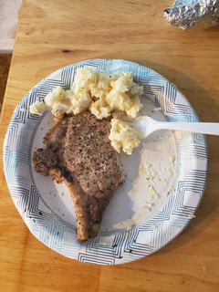 A picture of Garlic butter baked pork chop.