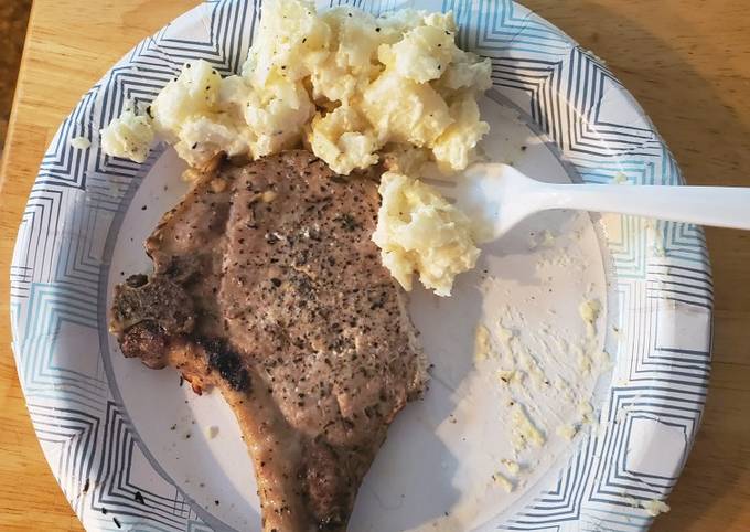 Garlic butter baked pork chop