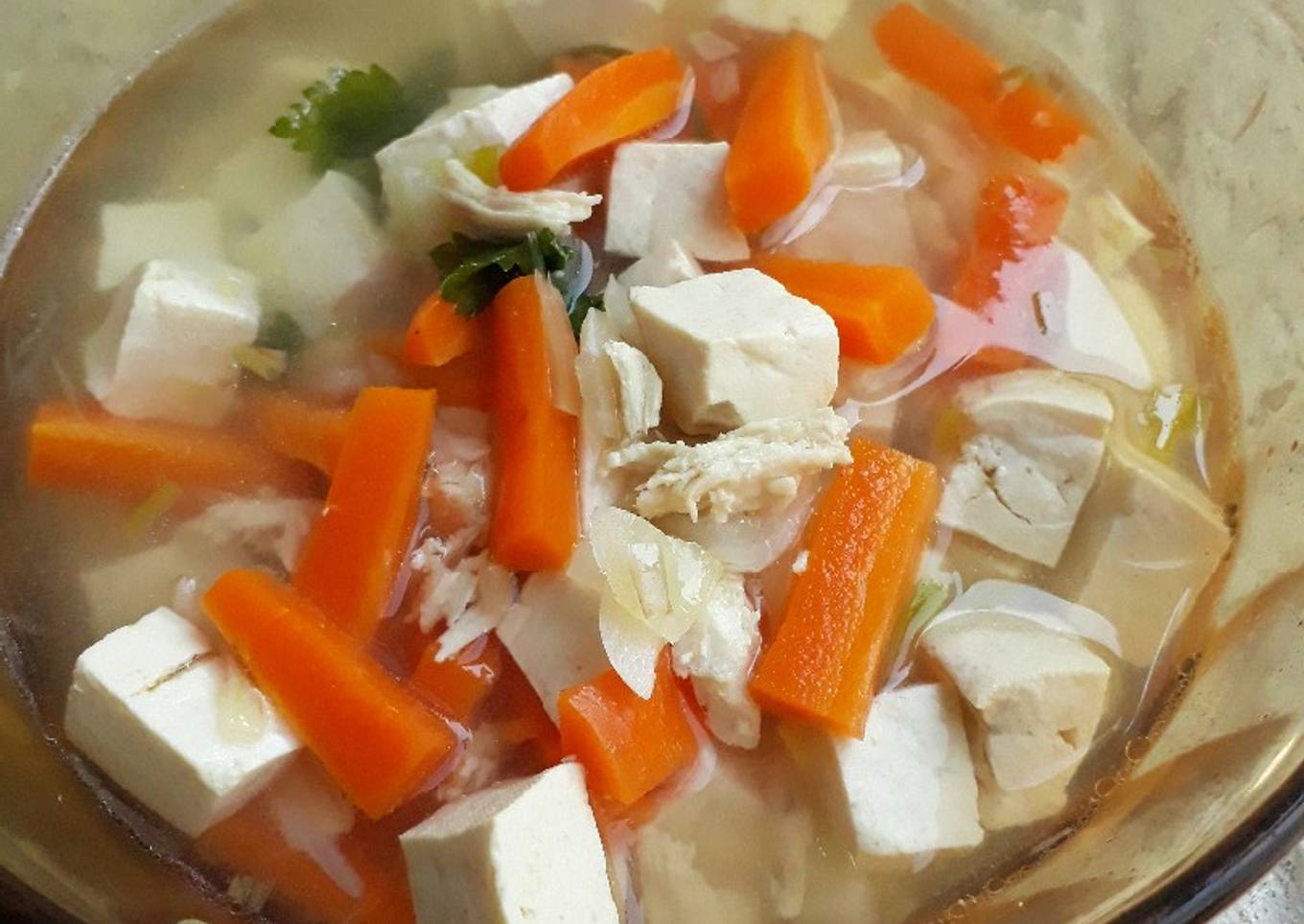 Sop ayam tahu wortel simple
