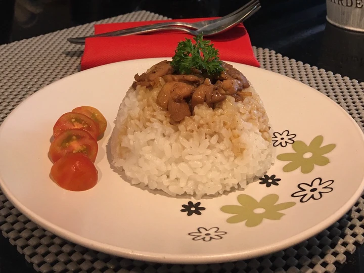 Langkah Mudah untuk Membuat Resep  Toping nasi tim ayam (nasi tim ayam praktis) yang Lezat, Bisa Manjain Lidah