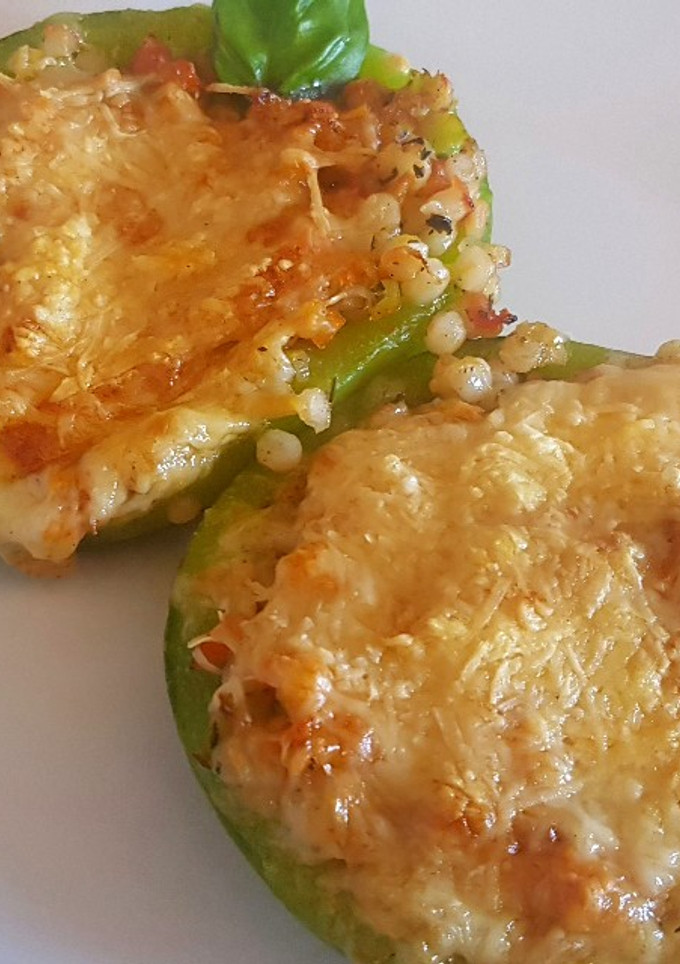 Una foto de Zapallitos rellenos de perlas de couz couz
