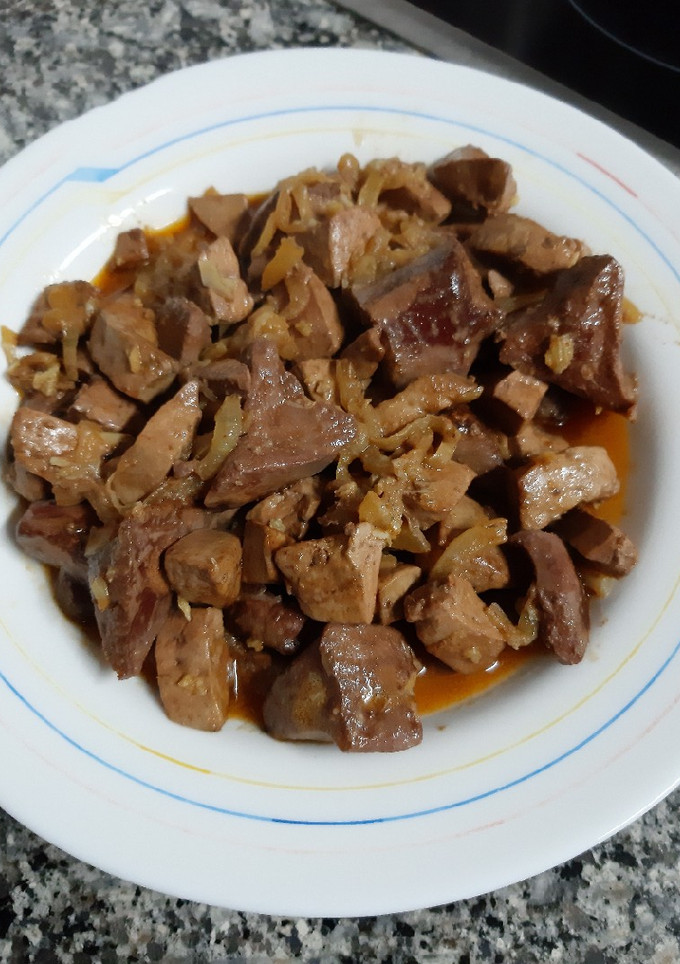Una foto de Hígado encebollado