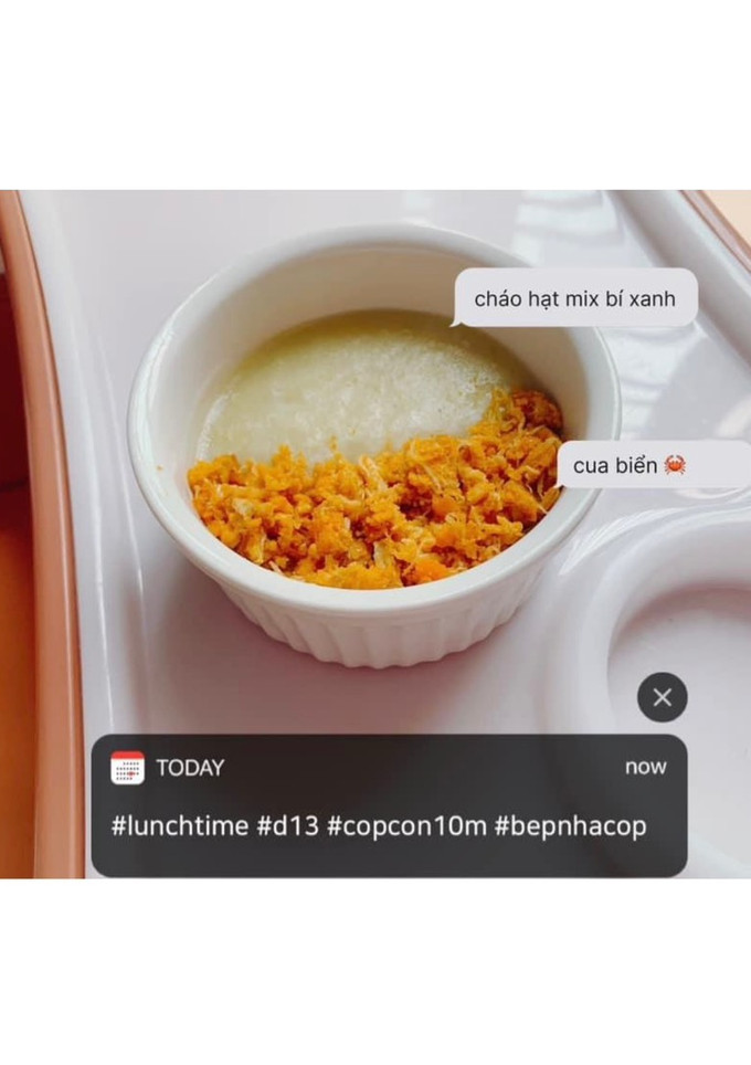Hình của món Cháo cua biển 🦀 bí xanh.