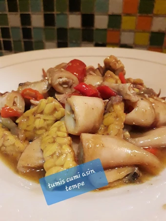 Cara Gampang Membikin Resep  Tumis cumi Asin Tempe yang Enak Banget, Menggugah Selera