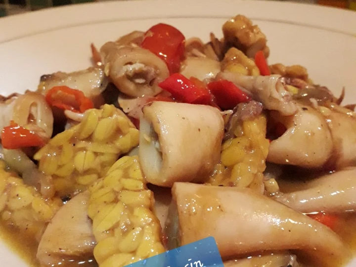 Cara Gampang Membikin Resep  Tumis cumi Asin Tempe yang Enak Banget, Menggugah Selera