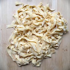 Fresh tagliatelle Pasta - without pasta machine A picture of Fresh tagliatelle Pasta - without pasta machine.