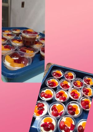 Foto resep Puding Susu Cup Toping Buah