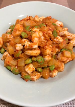 Foto resep Sambal tahupetang (tahu udang pete kentang)