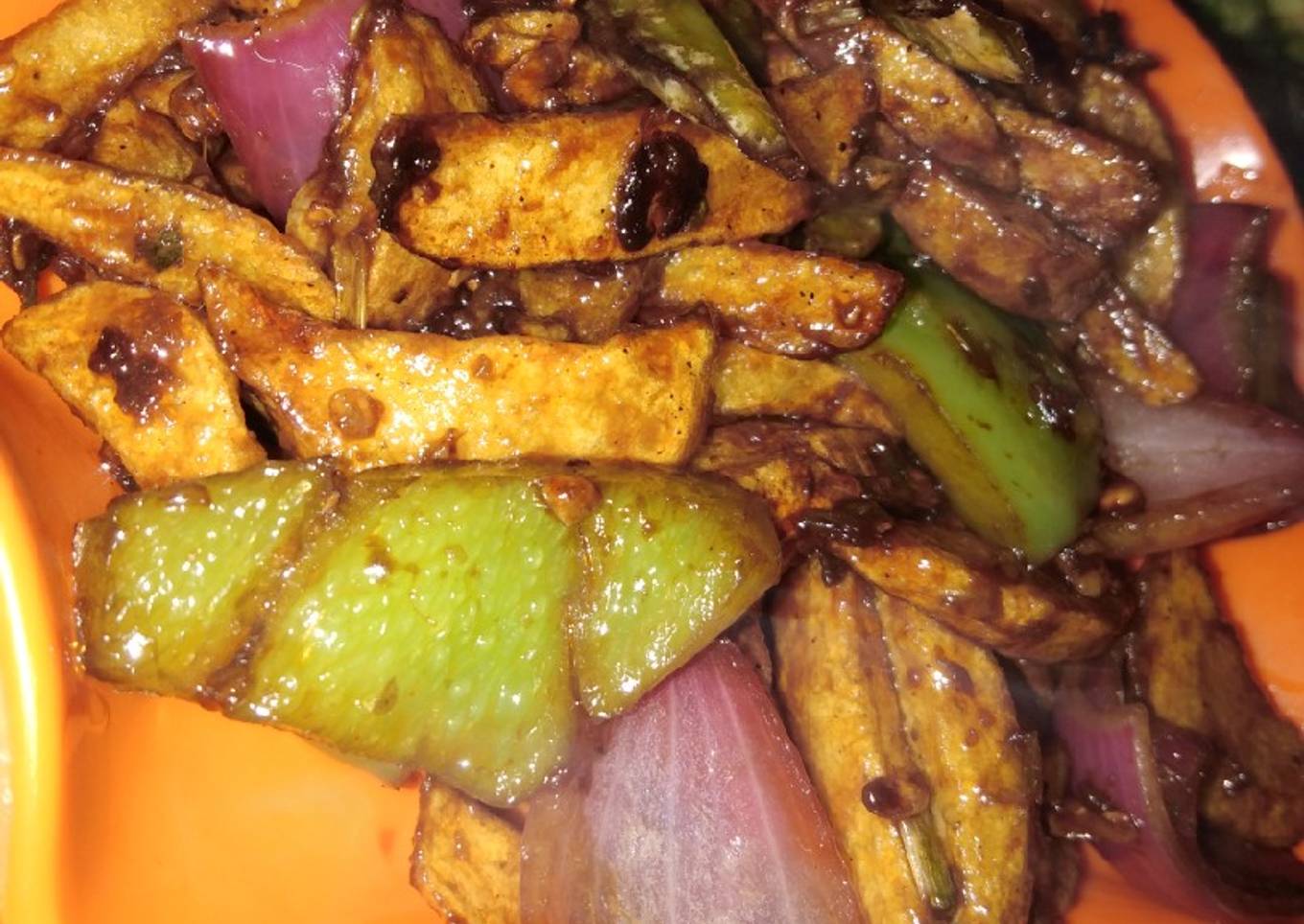 Honey chilli potato