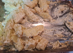 Una foto de Papas al horno con crema