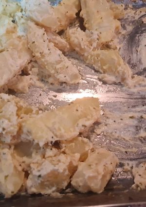Una foto de Papas al horno con crema
