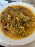 Arroz con alcachofas y sepia