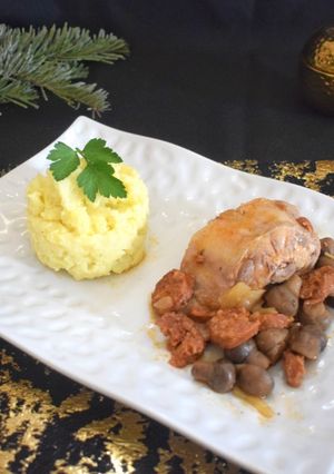 Une photo de Râble de lapin en gibelotte au chorizo