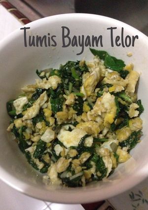 Foto resep Tumis Bayam Telur