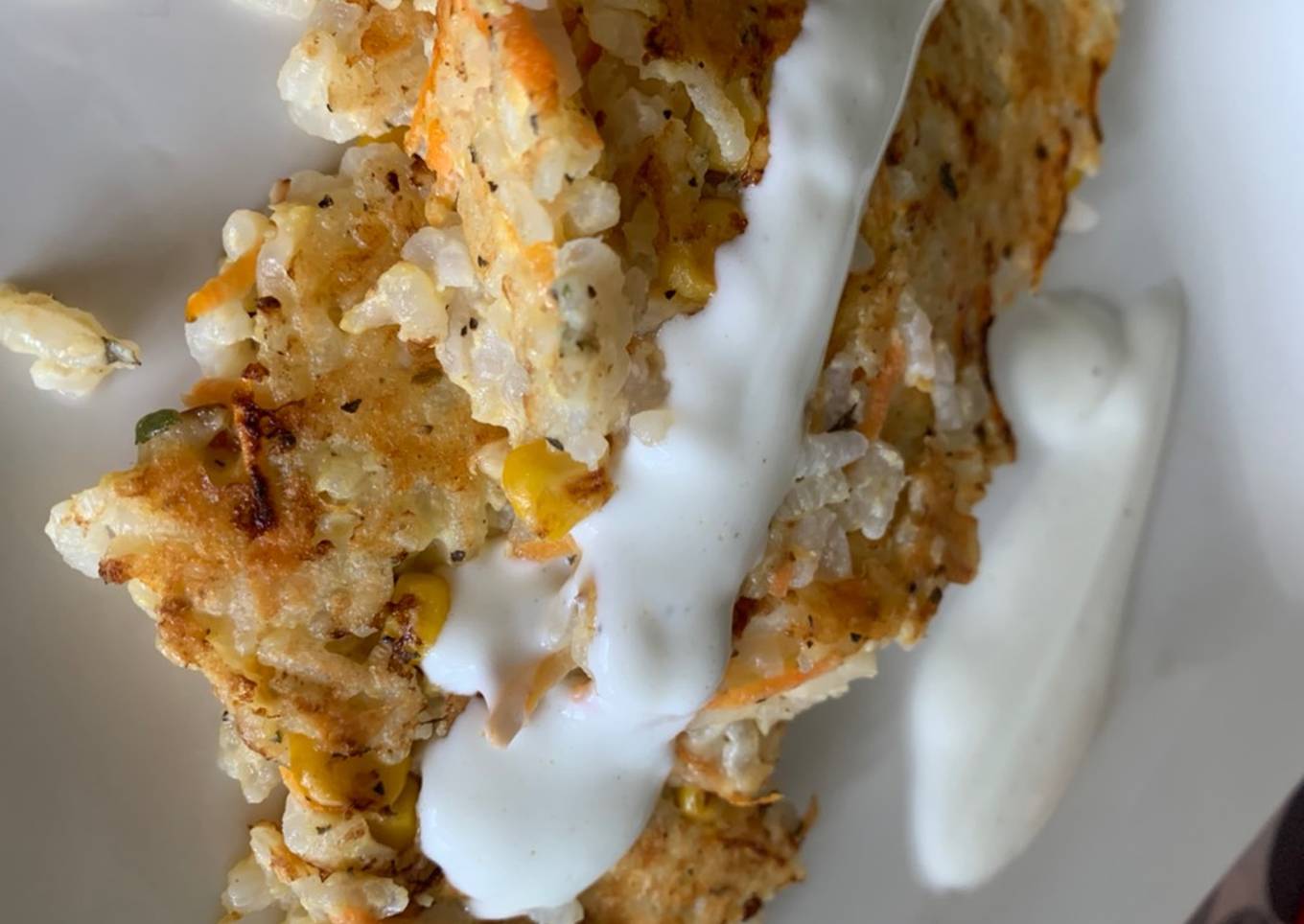 Tortitas de arroz y maíz con salsa de yogur🍚