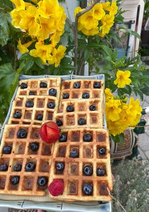 Hình của món Bánh Waffle trộn chuối.