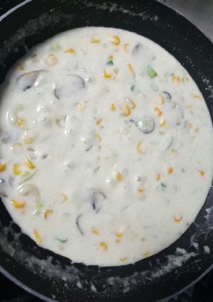 Foto resep Krim sup jagung jamur mudah