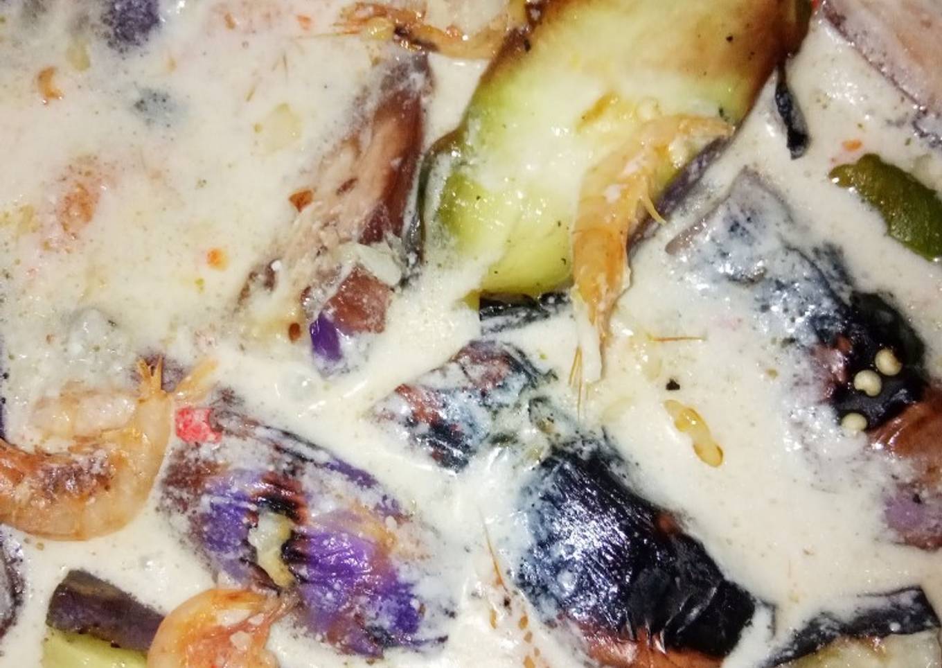 Terong bakar ebi kuah santan