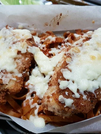 Easy Ways Prepare|Recipe} Breaded Parmesan Chicken w/ Mozzarella Pan Pasta (Toaster Oven) the So Delicious, Really Delicious