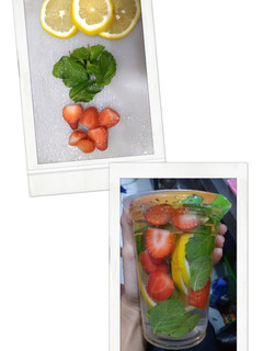 Foto resep Infused water lemon strawberry