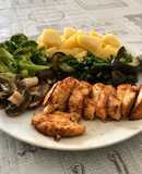 Ức gà áp chảo (rau củ quả luộc tuỳ ý)