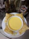 Chilled Mango Shake with homemade poriyan