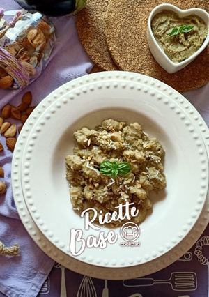 A picture of Malloreddus with Eggplant Pesto and Fresh Cacioricotta.