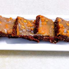 A picture of Chocolate-Peanut Butter Brownie Bars.