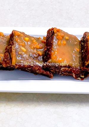 A picture of Chocolate-Peanut Butter Brownie Bars.