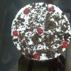 A picture of Black forest cake.