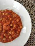 Garbanzos con langostinos