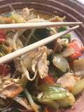 Chop-suey de verduras...y con pollo