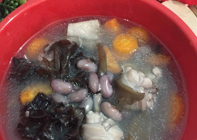 Resep 🍲 Sup Ayam Jamur Kacang Merah, Enak